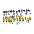 thumbnail image 3 of 11x figuras de fútbol en miniatura figuras de fútbol accesorios fotográficos realistas Tiny People Modelo para decoración de escritorio mesa de arena amarillo, 3 of 8
