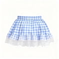 thumbnail image 4 of Women Y2k Plaid Ruffle Mini Skirt Flowy Layered Short Skirt Gingham A Line Skirts Cute Streetwear, 4 of 6