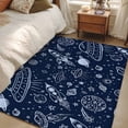 thumbnail image 4 of Funny Universe Area Rugs 4x6 ft Cartoon Rocket Graffiti Alien Spaceship Planet Washable Rug Non Slip Indoor Carpet Absorbent Floor Mat for Living Room Bedroom Dining Room, 4 of 9