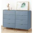 thumbnail image 3 of Eclife 4-Drawer Dressers Chest Storage Accent Cabinet Organizer Unit with Metal Legs for Bedroom Makeup Bathroom Clothes Living Room Closet in Blue, 3 of 10