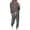 02-Gray, variant on Ecqkame Outfit Sets for Women 2 Piece Casual Crew neck Long Sleeve Tops Drawstring pants Set Fashionable Printed Tracksuit with Pockets Gray S