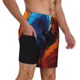 thumbnail image 2 of Daiia Red And Blue Abstract Mens Swim Trunks Swim Shorts Quick Dry Swim Shorts with Mesh Lining Pockets-Small, 2 of 9