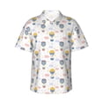 thumbnail image 2 of Picia Hot Air Balloon Gentle Cotton Regular Fit Short Sleeve Casual Hawaiian Shirt for Men-Large, 2 of 8