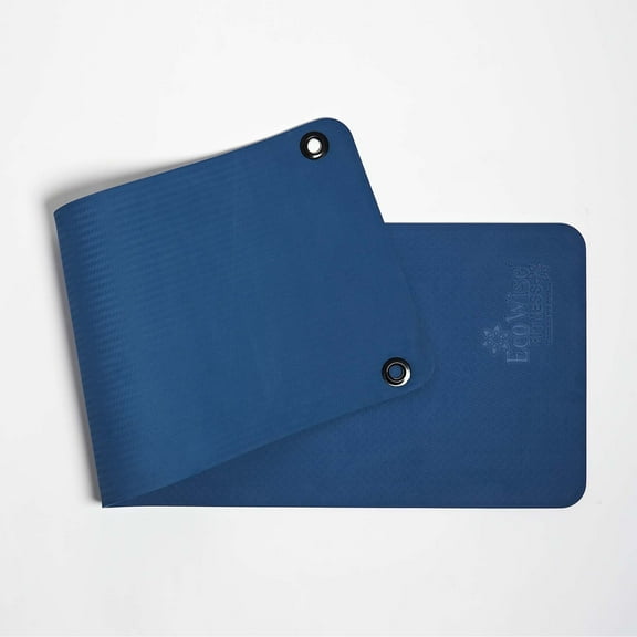 EcoWise Deluxe Workout / Fitness Mat w/eyelets, 5/8" x 23" x 72" - Blue Dhalia