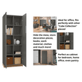 thumbnail image 2 of Lider Design Modern CUBE Storage and Office Cabinet with 10 Shelves and 2 Doors (Grafitti), 2 of 9