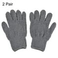 thumbnail image 3 of Uxcell Dusting Cleaning Gloves Microfiber Mittens, Gray 2 Pairs, 3 of 5