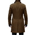 thumbnail image 5 of Trench Coat Men Vintage Double Breasted Winter Wool Blend Lapel Medium Long Jackets Business Long Regular Fit Warm Outfits, 5 of 5