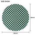 thumbnail image 6 of Black and Mint Green Checkerboard Pattern Round Tablecloth 60"x60",Wrinkle Wipeable Table Cloth for Kitchen Dining Room Picnic Patio Party, 6 of 6