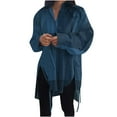 thumbnail image 1 of Jsaierl Tunique Asymétrique à Lacets pour Femmes, Manches Longues, Col à Revers, Décontractée et Ample, 1 of 5