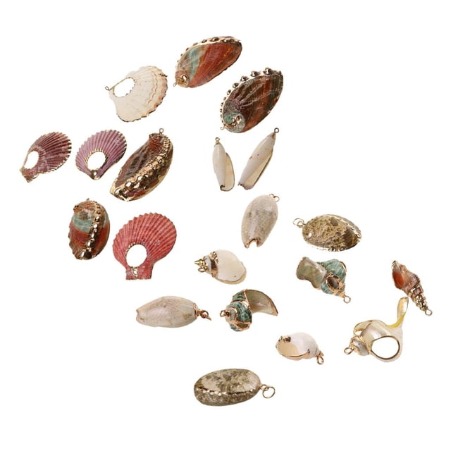 Rongfmy Gilding Conch Sea Shell Pendants Jewelry Making Bracelet Findings Beach Seashell Gold