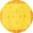 thumbnail image 1 of Ahgly Company Indoor Round Abstract Yellow Modern Area Rugs, 4' Round, 1 of 4