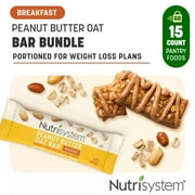Nutrisystem Peanut Butter Oat Bars, 15 Count, Chewy Breakfast Bars for Weight Loss