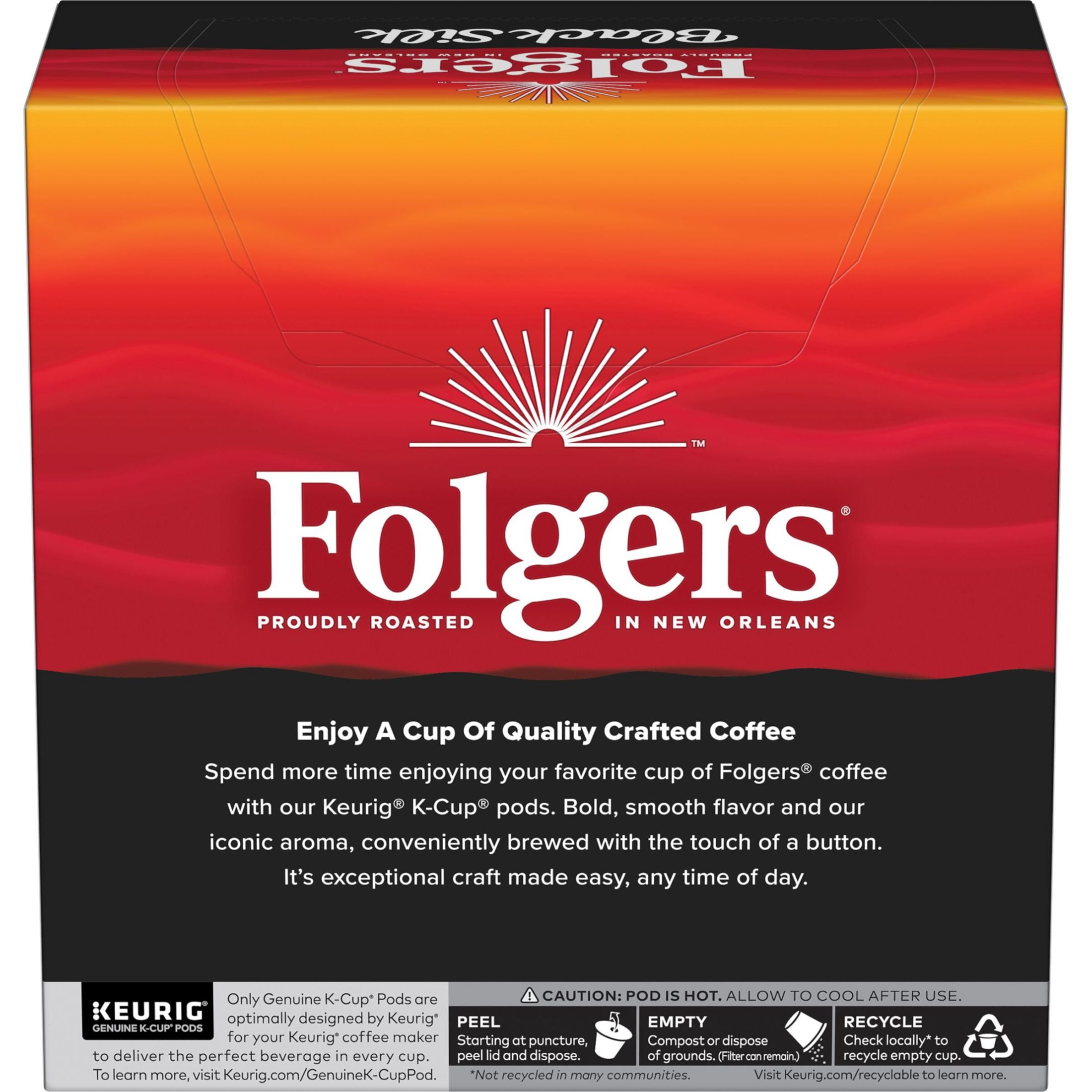 Folgers Black Silk Dark Roast Coffee, Keurig K Cup Pods, 32 Count Box