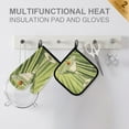 thumbnail image 4 of Yayeee Oven Mitts and Pot Holder Set of 4 Heat Resistant Kitchen Gloves Baking Hot Pad, Light Green Martini, 4 of 5