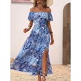 thumbnail image 2 of Fashionable new one-shoulder ruffled printed dress, 2 of 5