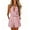 #0121-Pink, variant on Womens Striped Sleeveless Romper Shorts V Neck Lapel Wrap Jumpsuit with Pockets Adjustable Belted High Waist Casual Short Jumpsuits Playsuit