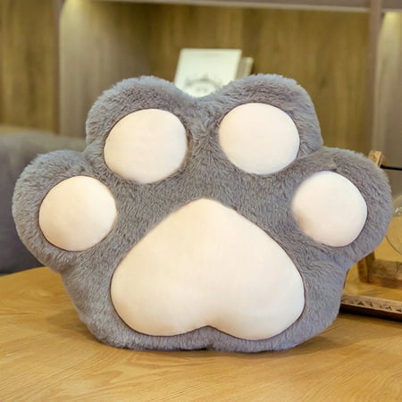 

Alexsix Cat s Paw Pillow Cute Plush Small Size Light Weight Winter Hand Warmer Girls Sleeping Pillow(Gray)