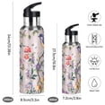 thumbnail image 2 of Yayeee 20oz Insulated Water Bottle Double Wall Stainless Steel with Flip Straw Lid, Purple Floral Pattern, 2 of 7