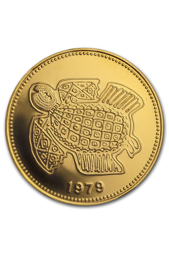 1979 Panama Proof Gold 100 Balboas Pre-Columbian Art Turtle