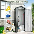 thumbnail image 4 of Outdoor Storage Shed, Galvanized Steel Lean to Shed with a Solid Lock System, Tool Sheds with Sloping Roof, Outdoor Door Storage Cabinet for Patio, Garage, Poolside, Poolside, and Garden (Brown), 4 of 10
