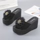 thumbnail image 4 of Sandalias Mujer Casual Peep Toe High Chunky Wedge Heels Zapatos Flores exquisitas Zapatillas Wmkox8yii ytu4352, 4 of 6