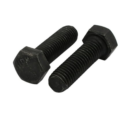 

8.8 Grade M12x40mm Full Threaded Left Hand Thread Hex Head Bolt Black 2pcs