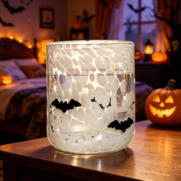 Halloween Juice Glasses, Halloween Glass Cups, Ghost Pumpkin Juice Glassware Set, Stemless Drinking Cute Glasses Set, Ideal for Halloweens Party