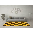 thumbnail image 3 of Ahgly Company Indoor Rectangle Checkered Yellow Modern Area Rugs, 7' x 10', 3 of 4