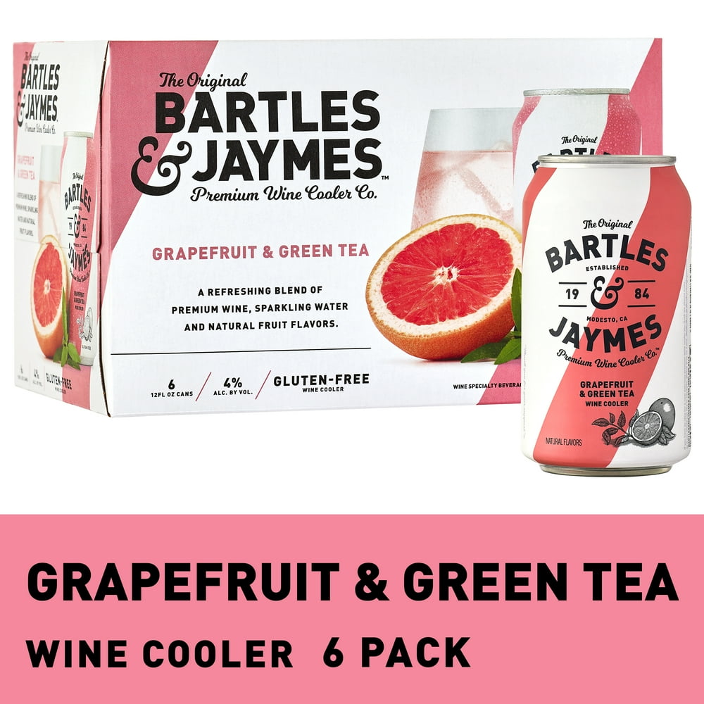 Bartles & Jaymes Grapefruit Green Tea Wine Cooler 6 Single Serve 355ml
