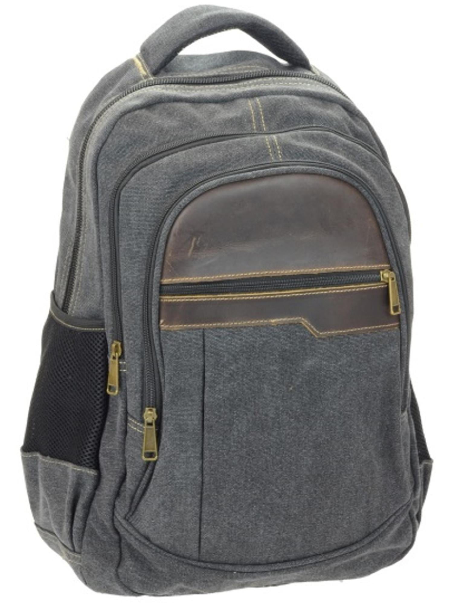 leather backpack with side pockets