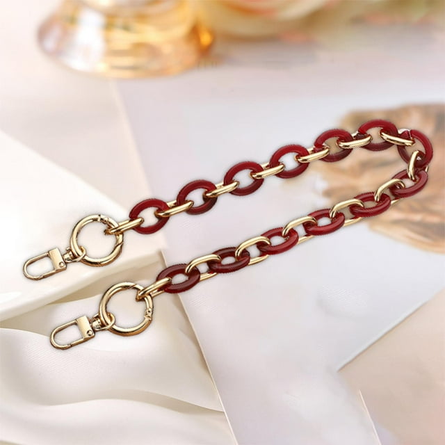Acrylic Alloy Bag Chain Strap DIY Handbag Chain for Parties Travel Commuting Red 40cm