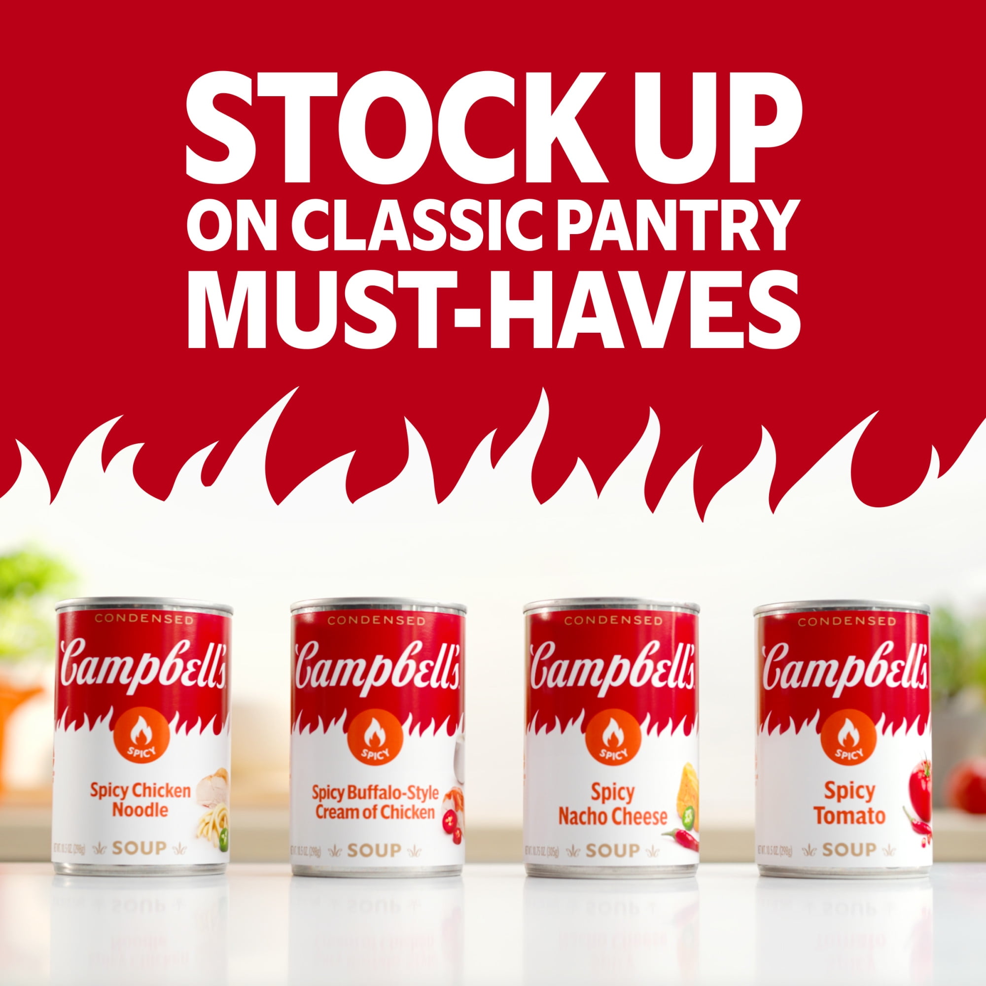 (12 pack) Campbell’s Condensed Spicy Chicken Noodle Soup, 10.5 oz Can