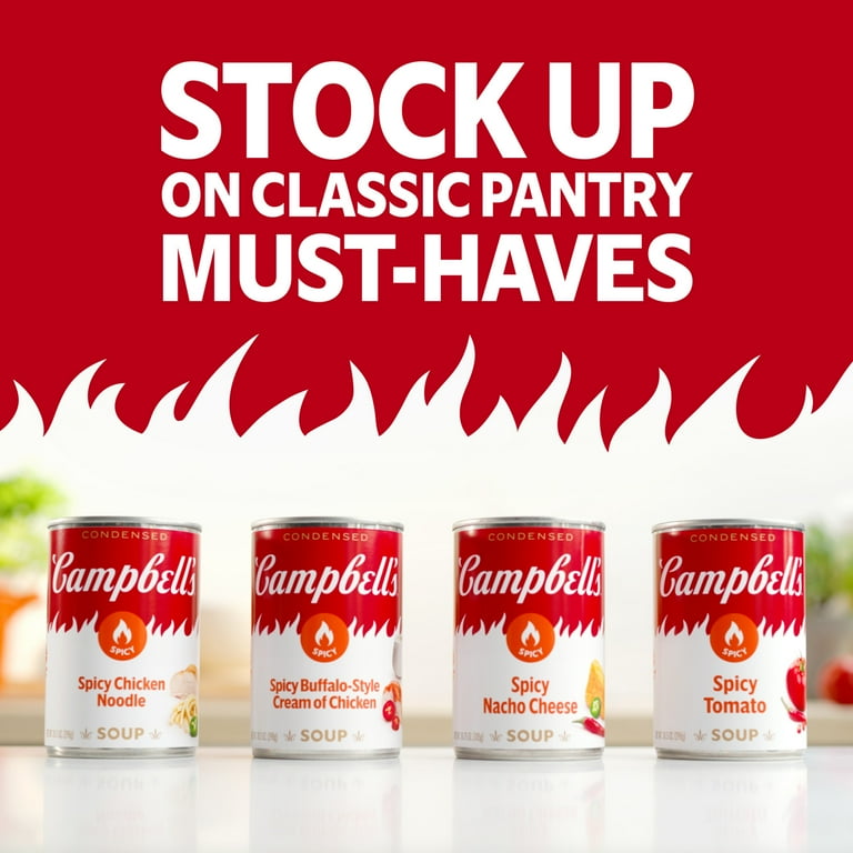 Campbell's Spicy Tomato Soup 10.5 oz Can Vegan Condensed with