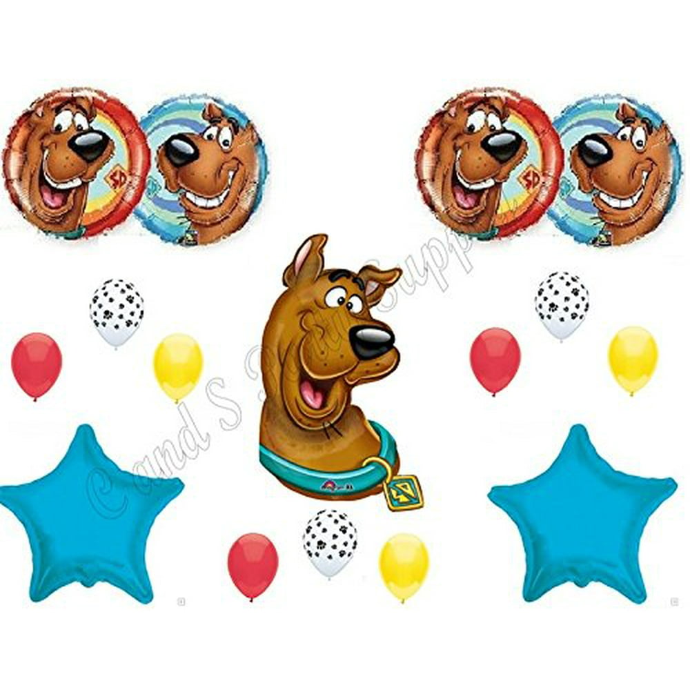 SCOOBY DOO Happy Birthday Party Balloons Decoration Supplies Shaggy Paw ...