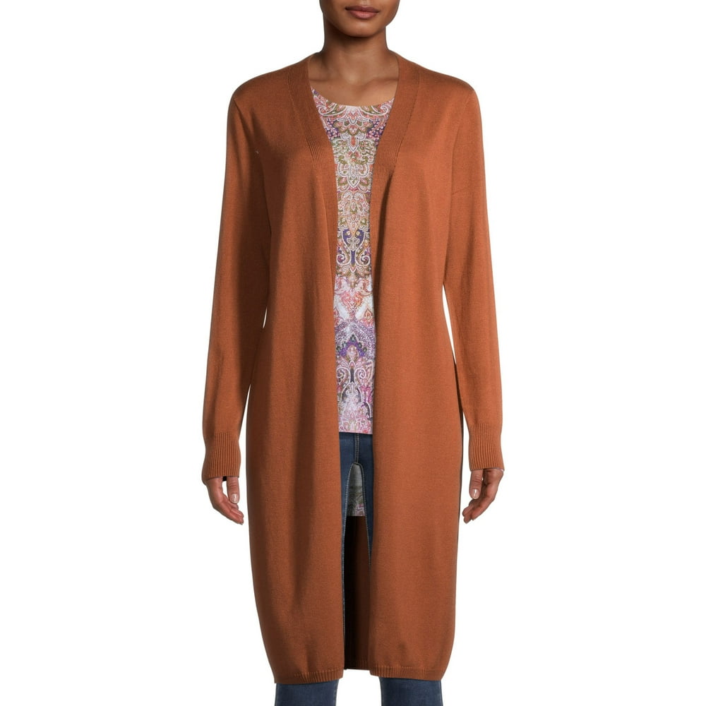 Time and Tru Time and Tru Women's Open Front Duster Cardigan Sweater
