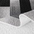 thumbnail image 5 of Homewish Black Gray Geometric Quilt King,Abstract Aesthetic King Coverlet Set,3 Pieces, 5 of 7