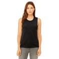 thumbnail image 4 of BELLA + CANVAS - Women's Flowy Scoop Muscle Tank - 8803 - Black Heather - Size: M, 4 of 10