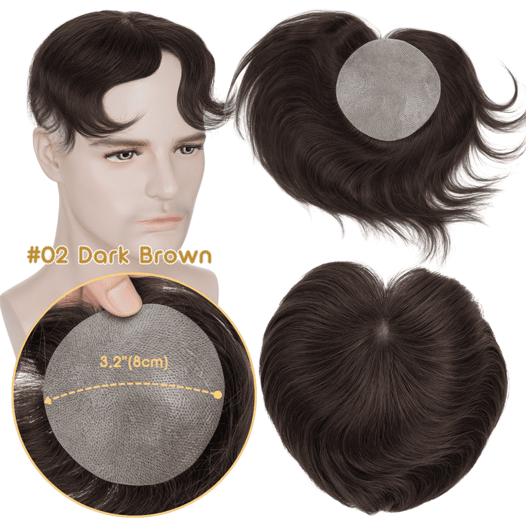Ultra Thin Skin PU Toupee Hair Piece 100% Human Hair Mini  display picture 1