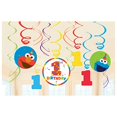 thumbnail image 1 of Sesame Street Elmo Turns One Plastic Swirl Decorations - Multicolor, 12 Pcs, 1 of 2