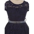thumbnail image 3 of Lovely Floral Lace Rhinestones Skater Party Easter Flower Girl Dress for Little Girl Navy 2 JK19.88S BNY Corner, 3 of 5