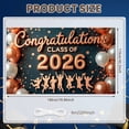 thumbnail image 2 of Gold Glitter Graduation Banner Silver Balloons Class of 2026 Banner Graduation Silhouettes Copper Confetti Graduation Backdrop for Graduation Ceremony High School Graduation Grad Party, 2 of 9