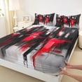 thumbnail image 3 of Homewish Chic Artwork Abstract Bed Sheets, Black Red Watercolor King Sheets, Teens Boys Girls Men Sheet Set, Lightweight Room Decor, 4 Pieces, 3 of 7
