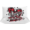 thumbnail image 3 of HAHDAXIA Love Bedding Solid Comforter Set for All Seasons,3 Pieces(1 Comforter+2 Pillowcases),Soft Microfiber Bedding Set Full(79"x90"), 3 of 7