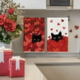 thumbnail image 4 of Black Cats Red Hearts Valentine''s Day Kitchen Towels Dish Towels, 18x26 Inch Wedding Farmhouse Decoration Hand Towels Set of 2, 4 of 6