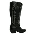 thumbnail image 3 of Soda Women's Faux Leather Stitching Cowboy Knee High Boots, Black, 7 M US, 3 of 5