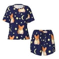 thumbnail image 4 of Lsque Corgi Lying With Moons And Stars Women's Short-Sleeved Pajama Set - 2 Piece Soft and Lightweight Sleepwear Set-Medium, 4 of 9