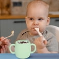 thumbnail image 3 of Vaso preescolar de silicona: vaso abierto de entrenamiento para bebés con asa, adecuado para niños mayores de 6 meses, 3 of 5