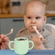 thumbnail image 3 of Vaso de entrenamiento de silicona para preescolar con tapa, asa y pajita apto para bebés mayores de 6 meses, 3 of 5