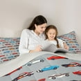 thumbnail image 4 of Castle Fairy Kids Children Colorful Car Bedding Comforter Set 7-Piece,Transportation Theme King Bedding Sets,Cartoon Truck Ultra Soft Bed Sheets,Microfiber Bedroom Decor,Reversible, 4 of 8