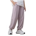 thumbnail image 4 of zbxnLI Kid's Casual Pants Elastic Waist Athletic Joggers Trousers Outdoor Lightweight Baggy Sports Pants with Pockets, 4 of 7